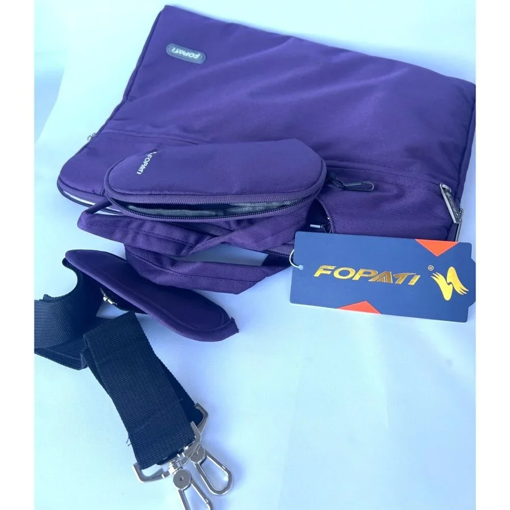 FOPATI Laptop Case Dark Purple Crossbody Laptop Bag